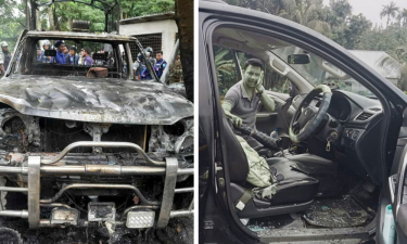 গোপালগঞ্জে ইউএনওর গাড়ি বহরে হামলা, পুলিশের গাড়িতে আগুন