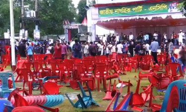 গোপালগঞ্জে এনসিপির সমাবেশ মঞ্চে হামলা, ভাঙচুর