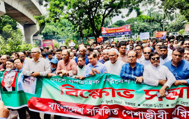 রাজধানীতে পেশাজীবীদের মৌন মিছিল