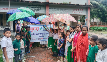 কাঠালিয়ায় সুবিধাবঞ্চিত শিক্ষার্থীদের মাঝে বসুন্ধরা শুভসংঘের ছাতা বিতরণ