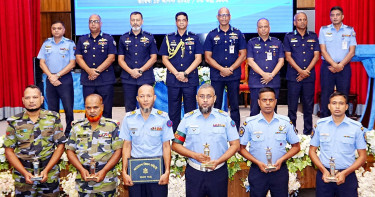 বিমান বাহিনীতে ২০২৪ সালের শ্রেষ্ঠ বিমানসেনা ও এমওডিসি সম্মাননা প্রদান