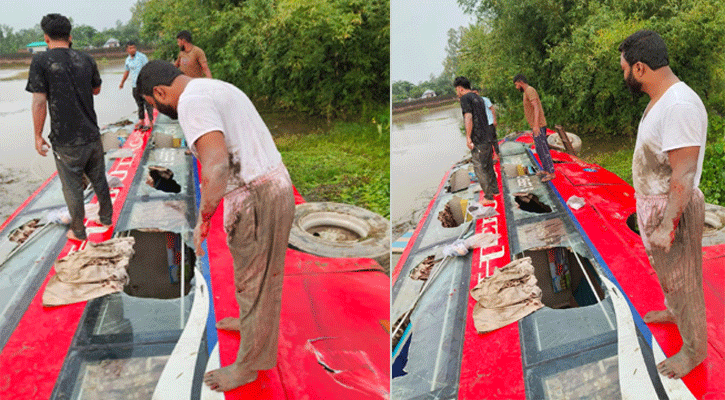 দিনাজপুরে বাস উল্টে গণঅধিকারের ফারুকসহ আহত ১২