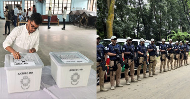 জাকসু নির্বাচনে কঠোর নিরাপত্তায় চলছে ভোটগ্রহণ