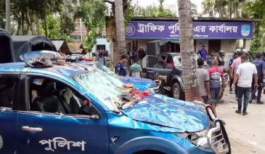 ভাঙ্গা থানা ও উপজেলা পরিষদে হামলা-ভাঙচুর, অফিসার্স ক্লাবে অগ্নিসংযোগ