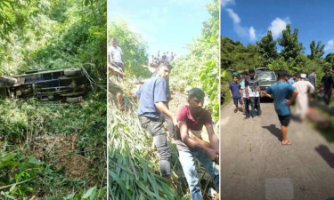 সাজেকে পর্যটকবাহী জিপ খাদে পড়ে খুবি শিক্ষার্থী নিহত, আহত ১২