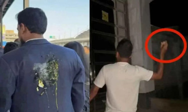 নিউইয়র্কে ডিম ছোড়া সেই জাহিদের গ্রামের বাড়িতে পাল্টা ডিম নিক্ষেপ