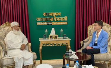 জামায়াত আমিরের সঙ্গে জাতিসংঘের গোয়েন লুইসের সাক্ষাৎ