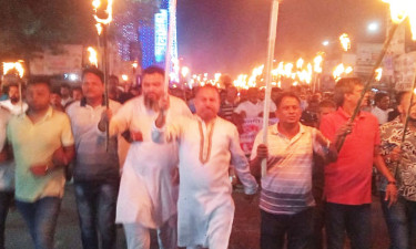 চৌধুরী নায়াব ইউসুফের বিরুদ্ধে মিথ্যা বক্তব্য: ফরিদপুরে যুবদলের মশাল মিছিল