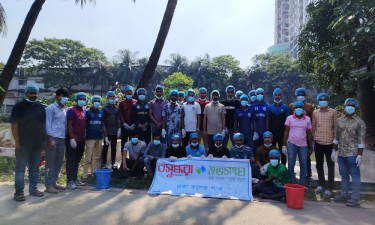 শুভসংঘের পরিচ্ছন্নতা অভিযানে পুকুরে ফিরে এল নান্দনিক পরিবেশ