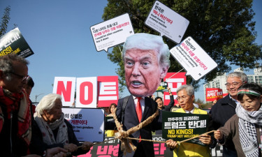 ট্রাম্পের আগমন ঘিরে দক্ষিণ কোরিয়ায় বিক্ষোভ