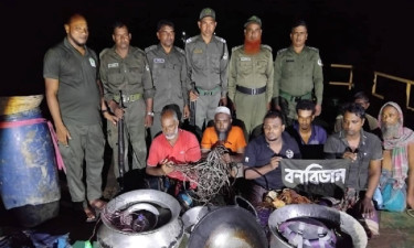 সুন্দরবনে বন বিভাগের ফ্ল্যাগ লাগিয়ে হরিণ শিকারের চেষ্টা, ৭ শিকারী আটক