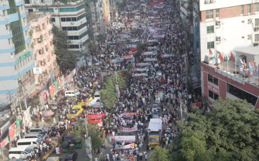 বিএনপি নেতাকর্মীদের উপস্থিতিতে জনসমুদ্র নয়াপল্টন