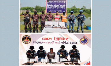 সুন্দরবনে কোস্ট গার্ডে পৃথক অভিযানে অস্ত্র, মাদক ও দুষ্কৃতিকারী আটক